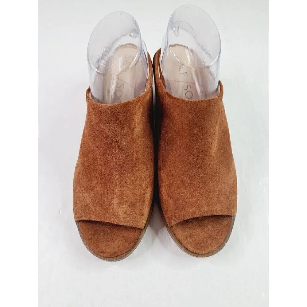 Sole Society Tammie Brown Leather Mules Women’s Size 10M - Picture 2 of 9
